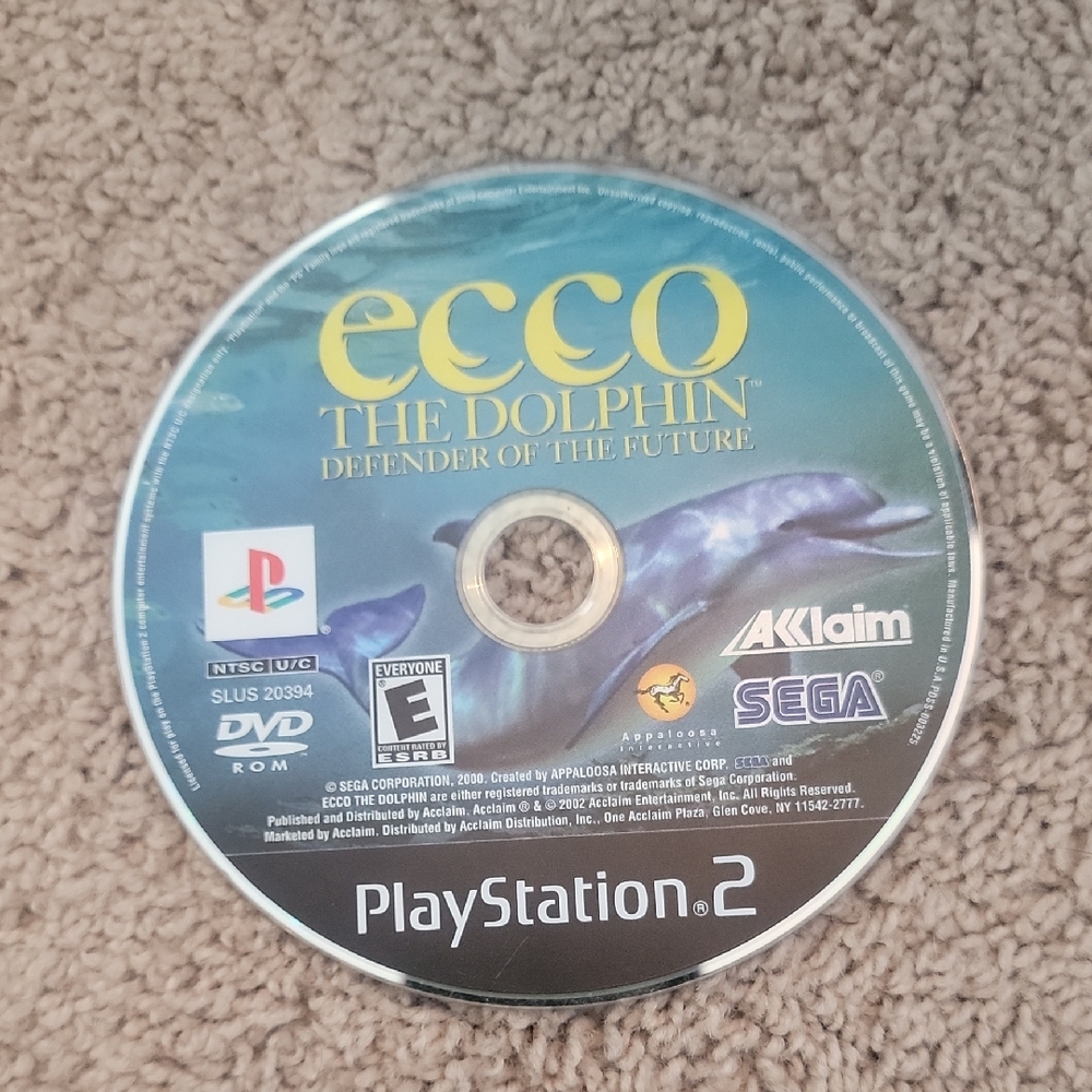 Ecco the Dolphin PlayStation 2 Game Disc - Teal/Blue Artwork - Picture 1 of 1